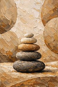 Balanced Zen Stones in Soft Neutral Tones