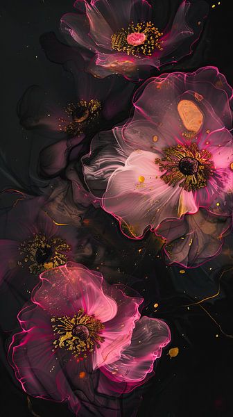 Blumen mit dunklem Hintergrund von Blumen Studio