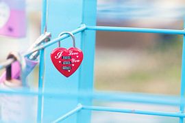 Love You lock on fence by Atelier Liesjes