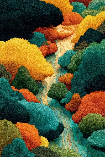 schilderachtig abstract kleurrijk landschap van Egon Zitter