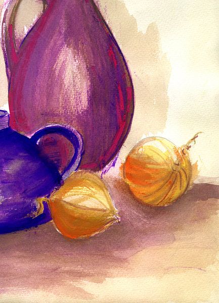 Jugs and onions 1 by Claudia Gründler