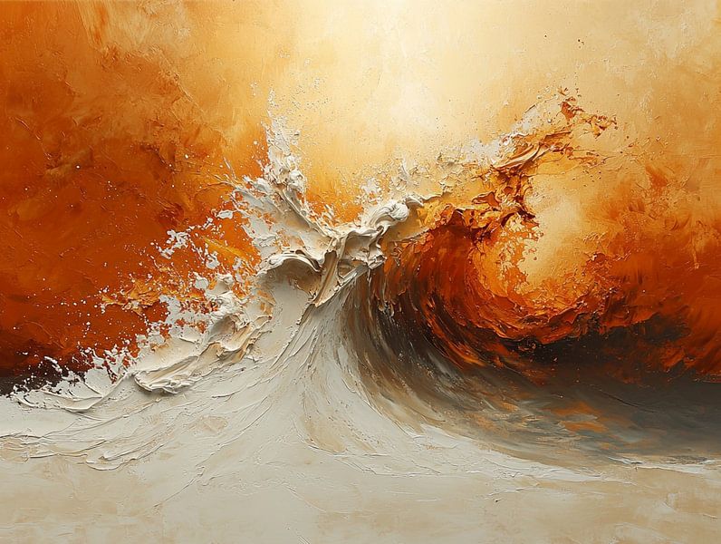 Orangefarbene Wellen_2 von Bianca Bakkenist