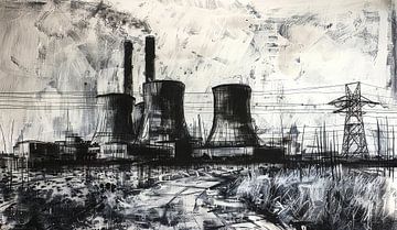 Power station in monochrome by Frank Heinz