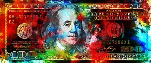 100 dollars en couleur
