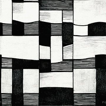 Art deco black and white pattern #X by Whale & Sons