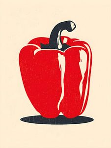 Stilisierte Paprika in Rot