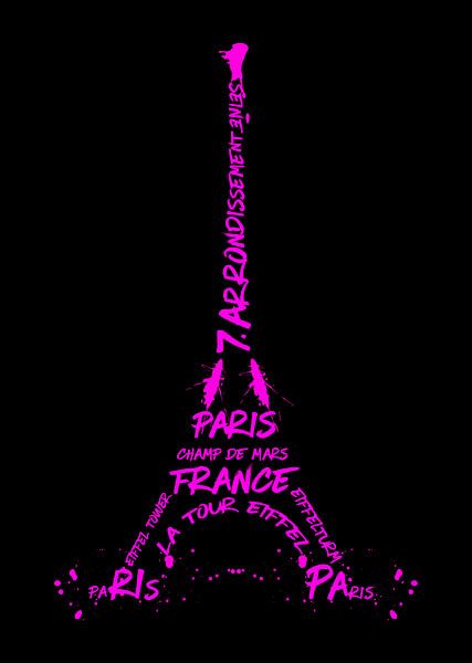 Digital-Art Eiffelturm | pink   von Melanie Viola