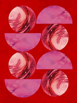Abstract in rood en roze van Hilde Remerie Photography and digital art