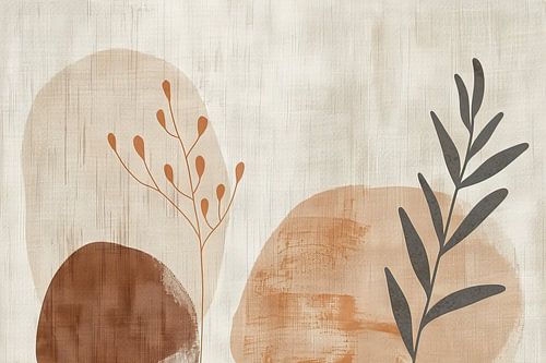 Tableau végétal abstrait | Simplicité sereine