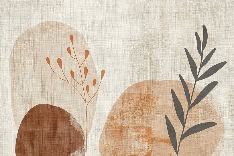 Abstract Plant painting | Serene Simplicity by Modern Collection