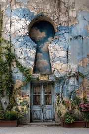 Keyhole and cloudscape - Mystical street art by BowiScapes - Fine Art and Urban Wall Art