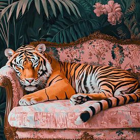 Tiger on the sofa by Niklas Maximilian