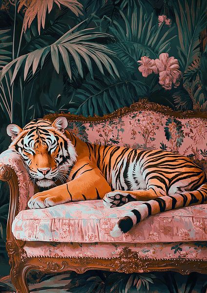 Tiger on the sofa by Niklas Maximilian