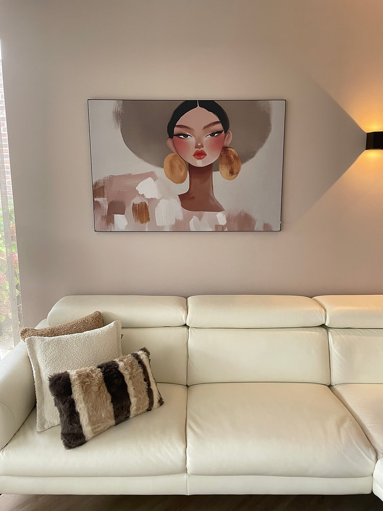 "Serious But Fabulous", modern portrait in earth tones