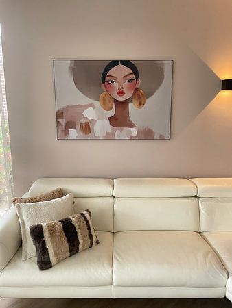 "Serious But Fabulous", modern portrait in earth tones