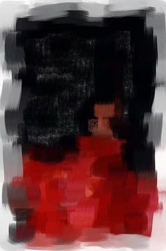 Abstract in rood zwart van Maurice Dawson