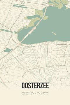 Vintage landkaart van Oosterzee (Fryslan) van MijnStadsPoster