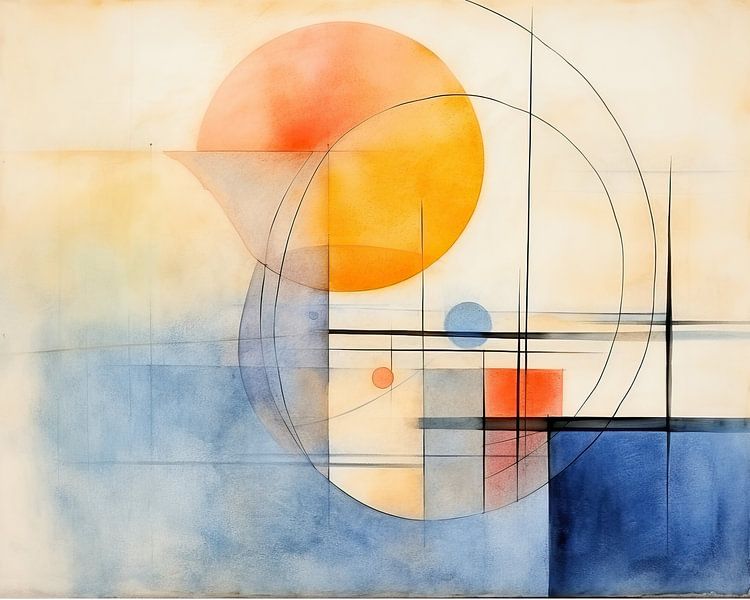 Abstrakt in Waterverf 198965 van Abstract Schilderij
