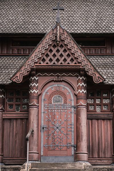 Door in the Gustav Adolf Stave Church in Hahnenklee, Germany 2 by Ratna Bosch