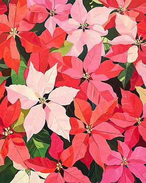 Poinsettias | Splendeur des Poinsettias sur Art Merveilleux