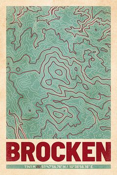 Brocken | Kaart Topografie (Retro)