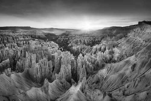 Bryce Canyon National Park USA in zwart-wit.