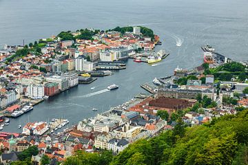 View to the city Bergen in Norway