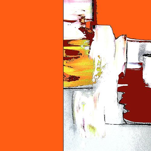 Abstracte kleurvlakken / Oranje, rood, geel