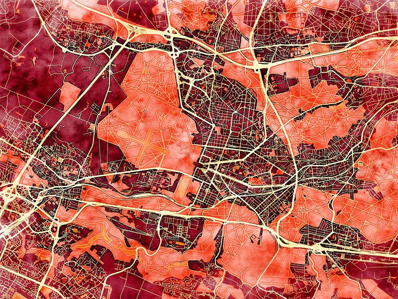 Kaart van Versailles in de stijl 'Amber Autumn' van Maporia