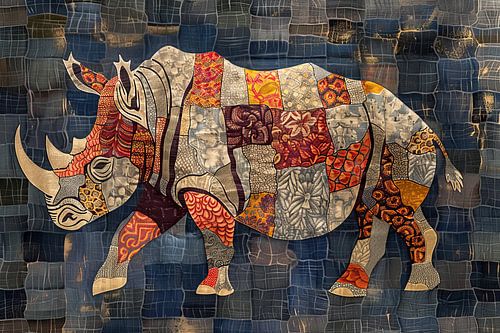 Painting Rhinoceros Mosaic