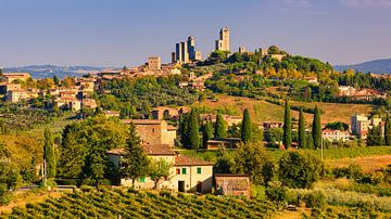 Panoramafoto van San Gimignano van Henk Meijer Photography