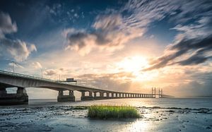 Bridge with sunset by Martijn Kort