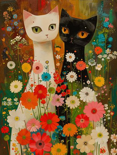 Cat love, cheerful and playful illustration by Studio Allee