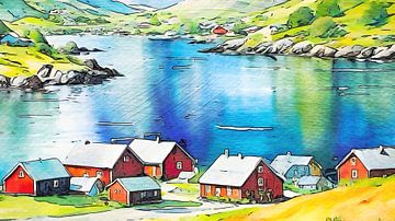 En route dans les fjords, motif 1 sur zam art