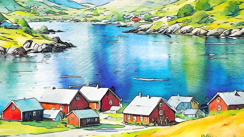 En route dans les fjords, motif 1 par zam art