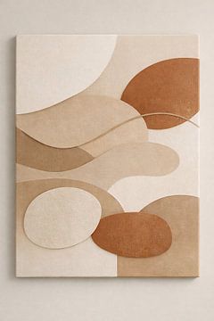 Formes terrestres abstraites dans des tons chauds et neutres