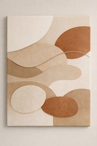 Abstracte aardse vormen in warme neutrale tinten