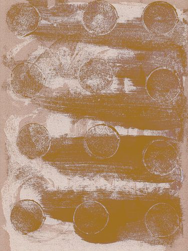 Abstracte wabi-sabi organische vormen in gouden oker.