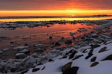 Sonnenuntergang im Wattenmeer von Johanna Oud