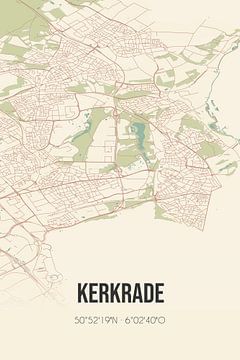 Vintage landkaart van Kerkrade (Limburg) van MijnStadsPoster