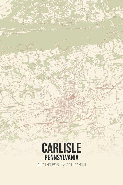 Vintage map of Carlisle (Pennsylvania), USA. by Prints of Place