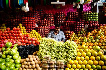Fruitverkoper in Zuid-India