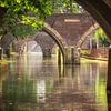 Blick auf die Hamburgerbrug, die Weesbrug, Smeebrug, Geertebrug und Vollersbrug in Utrecht. von André Blom Fotografie Utrecht