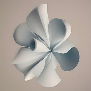 Abstrakte 3d Blume Form beige weiß