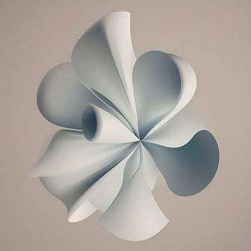 Abstrakte 3d Blume Form beige weiß von The Art Kroep