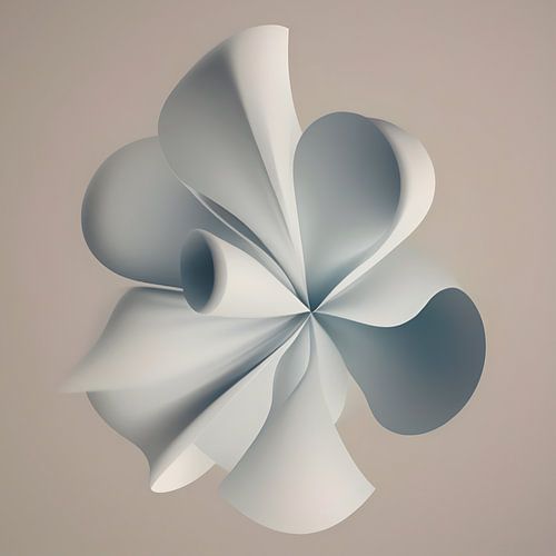 Abstracte 3d Bloem Vorm beige wit