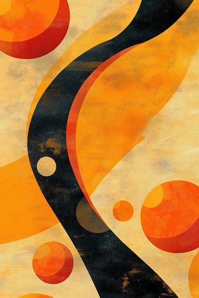 Abstract in oranje van Bert Nijholt