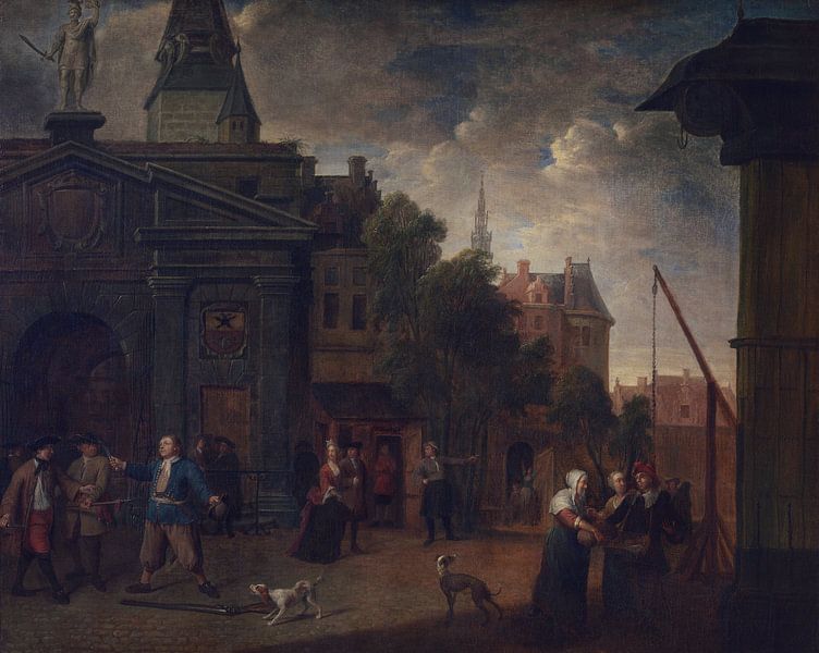 Street theatre on the wharf in Antwerp, Balthasar van den Bossche by Atelier Liesjes