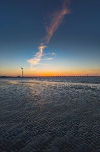 Oosterscheldekering zonsondergang 3 van Andy Troy