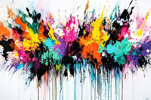 Kleurrijke abstracte kunstexplosie